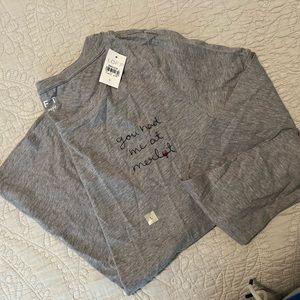 loft you had me at merlot long sleeve t-shirt, new with tags